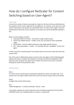 How do I Content Switch based on User-Agent