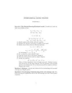 INTERNATIONAL MACRO FINANCE Exercise 1 The Mundel