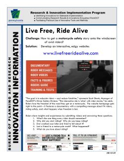 Live Free, Ride Alive INNO V A TION INFORMA TION