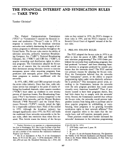 The Financial Interest and Syndication Rules