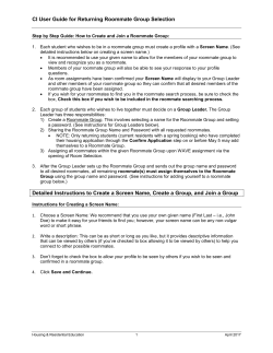 CI User Guide for Returning Roommate Group Selection Detailed