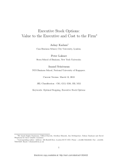 Executive Stock Options: Value to the Executive and Cost to the Firm