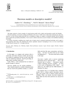 Decision models or descriptive models?