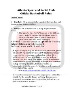 Atlanta Sport and Social Club Official Basketball Rules