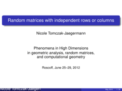 Random matrices with independent rows or columns
