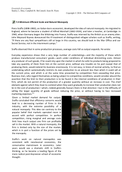 7.4 Minimum Efficient Scale and Natural Monopoly