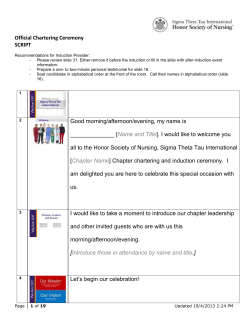 Chartering Officer - Sigma Theta Tau International Honor Society of