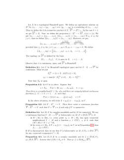 Let X be a topological Hausdorff space. We define an equivalence