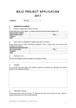 BAJC Funding 2017 - Application Form - Baosteel