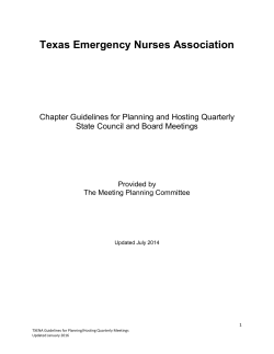 Guideline for Planning and Hosting State Meetings
