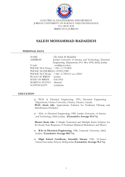 Curriculum Vitae - Jordan University of Science and Technology