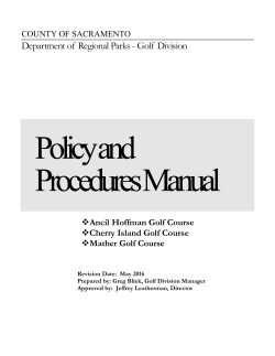 Golf Division Policy and Procedure Manual