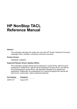 TACL Reference Manual