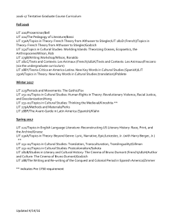 2016-17 Tentative Graduate Course Curriculum Fall 2016 LIT 200