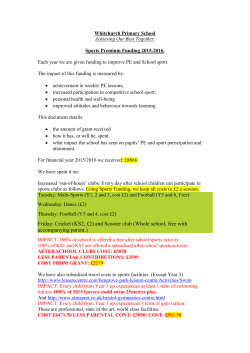 Sports Funding - Whitchurch Primary School
