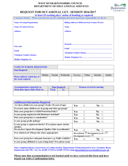 Occasional lets application form