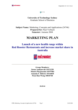 Prepared for: Mr. Paul Vorbach University of Technology Sydney