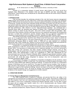 High-Performance Work Systems in Small Firms