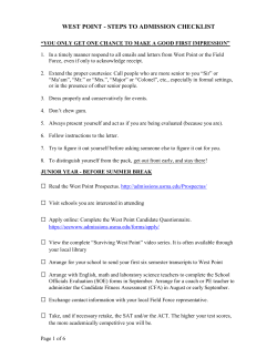 west point - steps to admission checklist - West