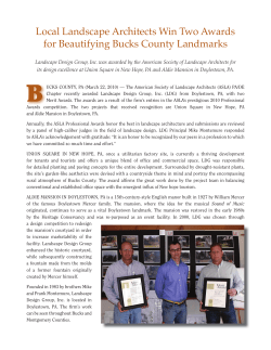 Local Landscape Architects Win Two Awards for Beautifying Bucks