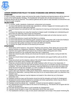 Lesson Observation Policy 2016