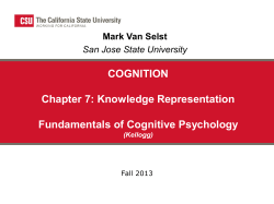 Kellogg Chapter 7. Knowledge Representation