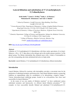 Lateral lithiation and substitution of N`-(2-methylphenyl)- N,N