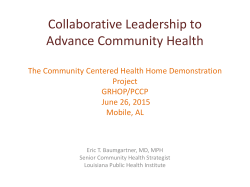 Collaborative Leadership to Advance Community Health