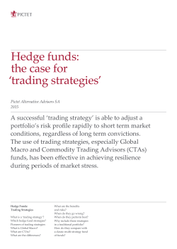 Hedge funds: the case for `trading strategies`