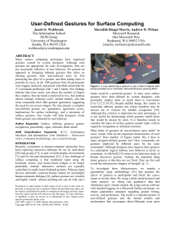 User-Defined Gestures for Surface Computing