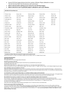 Several VVS Pool League division limit the number