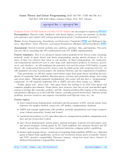 Game Theory and Linear Programming