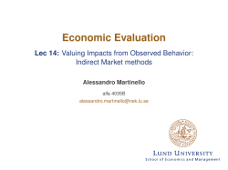 Economic Evaluation - Lec 14: Valuing Impacts from Observed