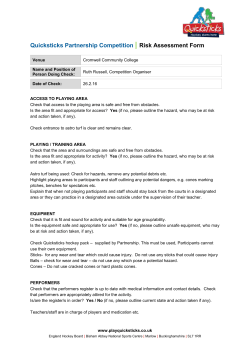 Risk Assessment Form-Quicksticks Fenland