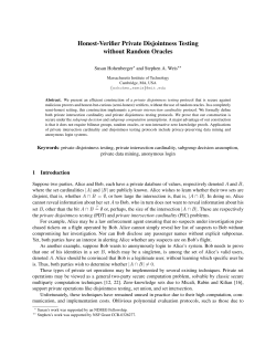 Honest-Verifier Private Disjointness Testing without Random Oracles