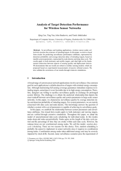 Analysis of Target Detection Performance for Wireless - UTK-EECS