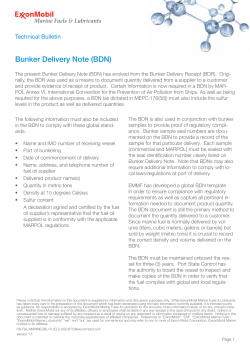 Bunker Delivery Note | ExxonMobil™ Marine