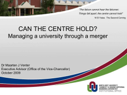 A MERGER, &ldquo;meaningful institutional research&rdquo; AND Making use of