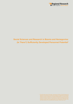 Social Sciences and Research in Bosnia and Herzegovina: (Is