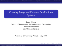 Covering Arrays and Extremal Set-Partition Systems