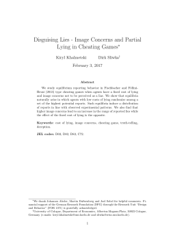 Disguising Lies - Image Concerns and Partial