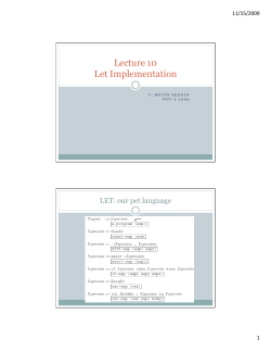 lecture 10 -- Let Implementation
