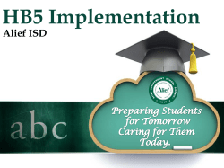the AISD HB5 Implementation Plan - West Houston P