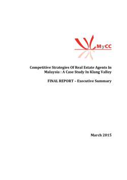 Competitive Strategies Of Real Estate Agents In Malaysia : A Case