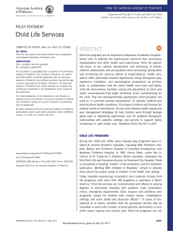 Child Life Services abstract