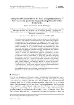 and second-generation immigrant entrepreneurship in th