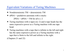 Equivalent Variations of Turing Machines