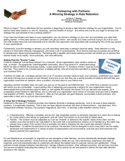 Partnering with Partners: A Winning Strategy in Data