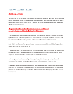 senior contest rules - LaFortune Park Golf Course