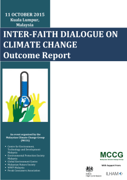 INTER-FAITH DIALOGUE ON CLIMATE CHANGE Outcome Report